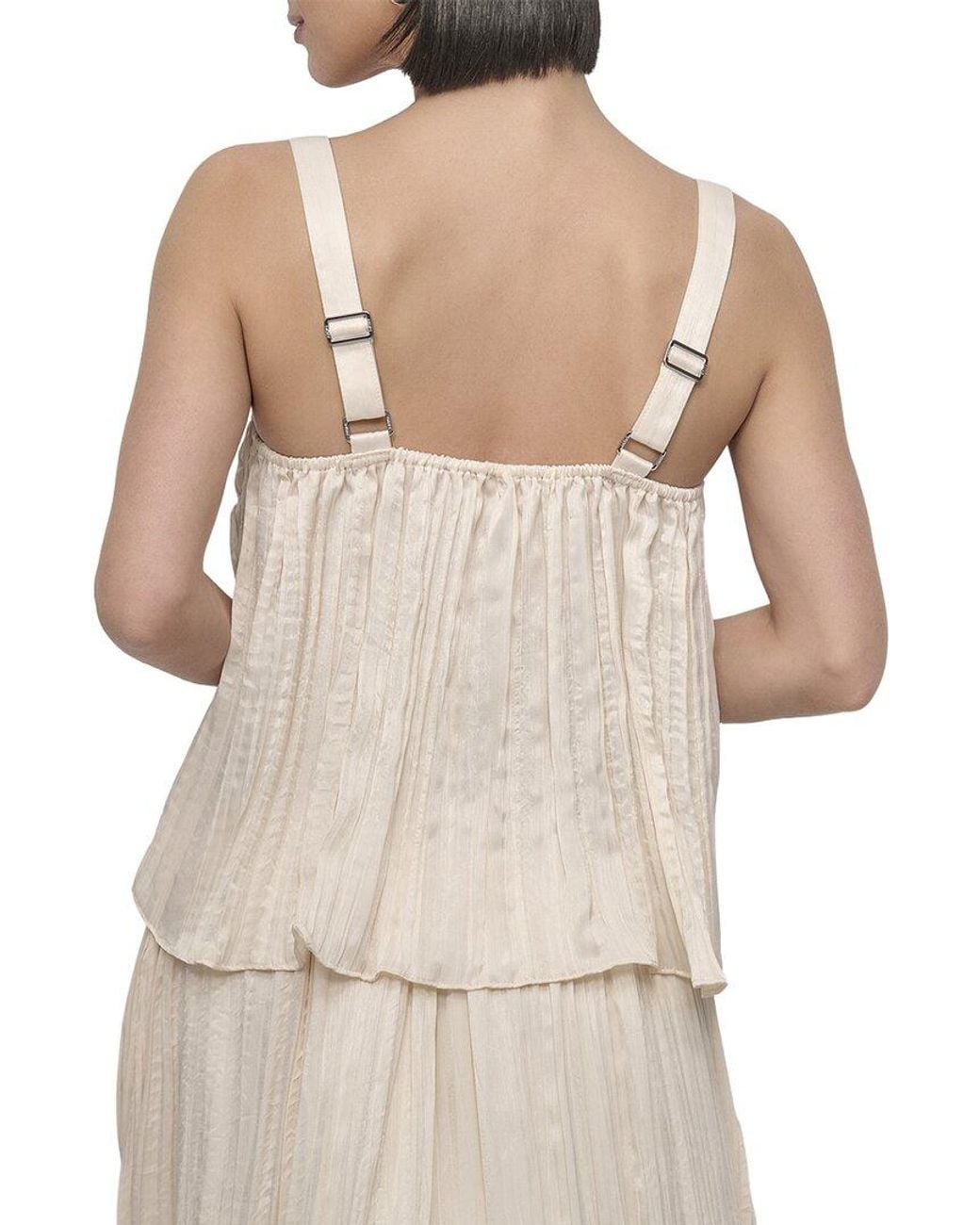 DKNY Natural Crushed Crease Top