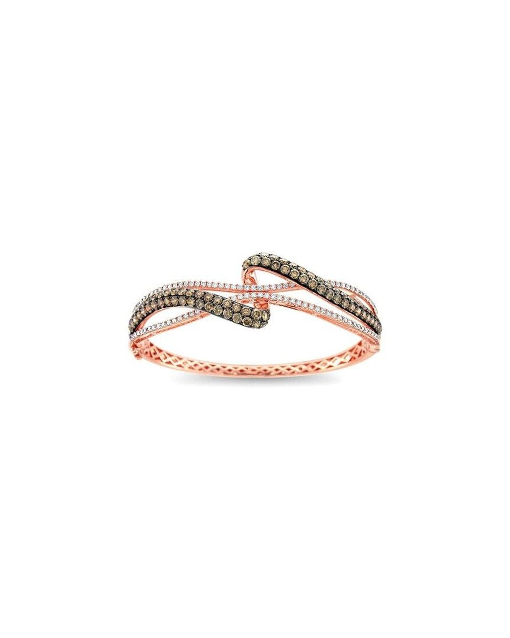 Le Vian White Le Vian Chocolate Gladiator 14k Rose Gold 5.78 Ct. Tw. Diamond Bangle Bracelet