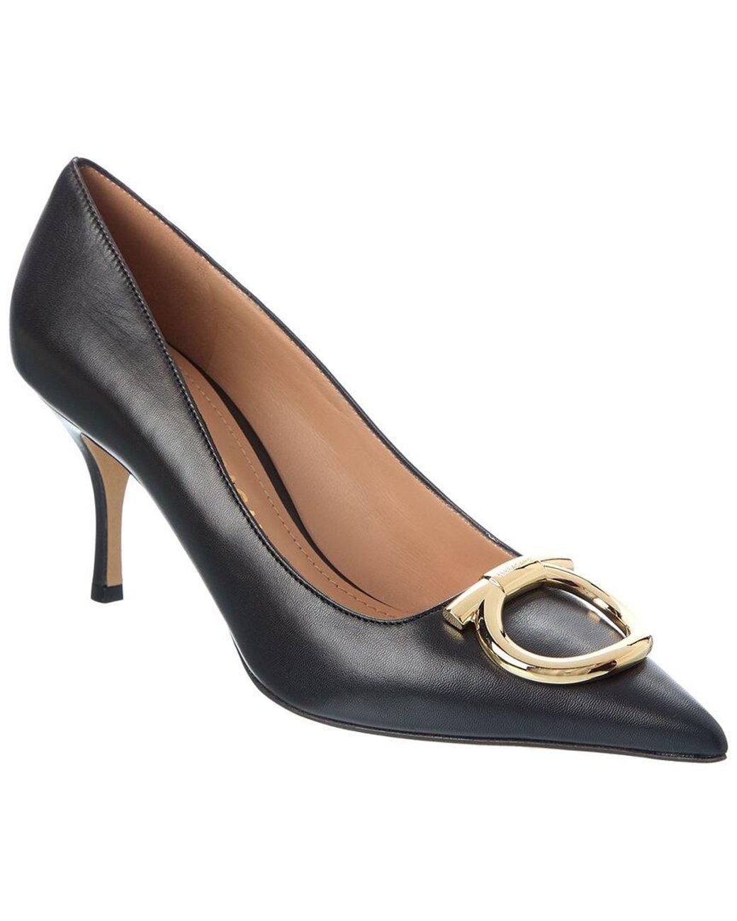 Ferragamo Blue Lara Leather Pump