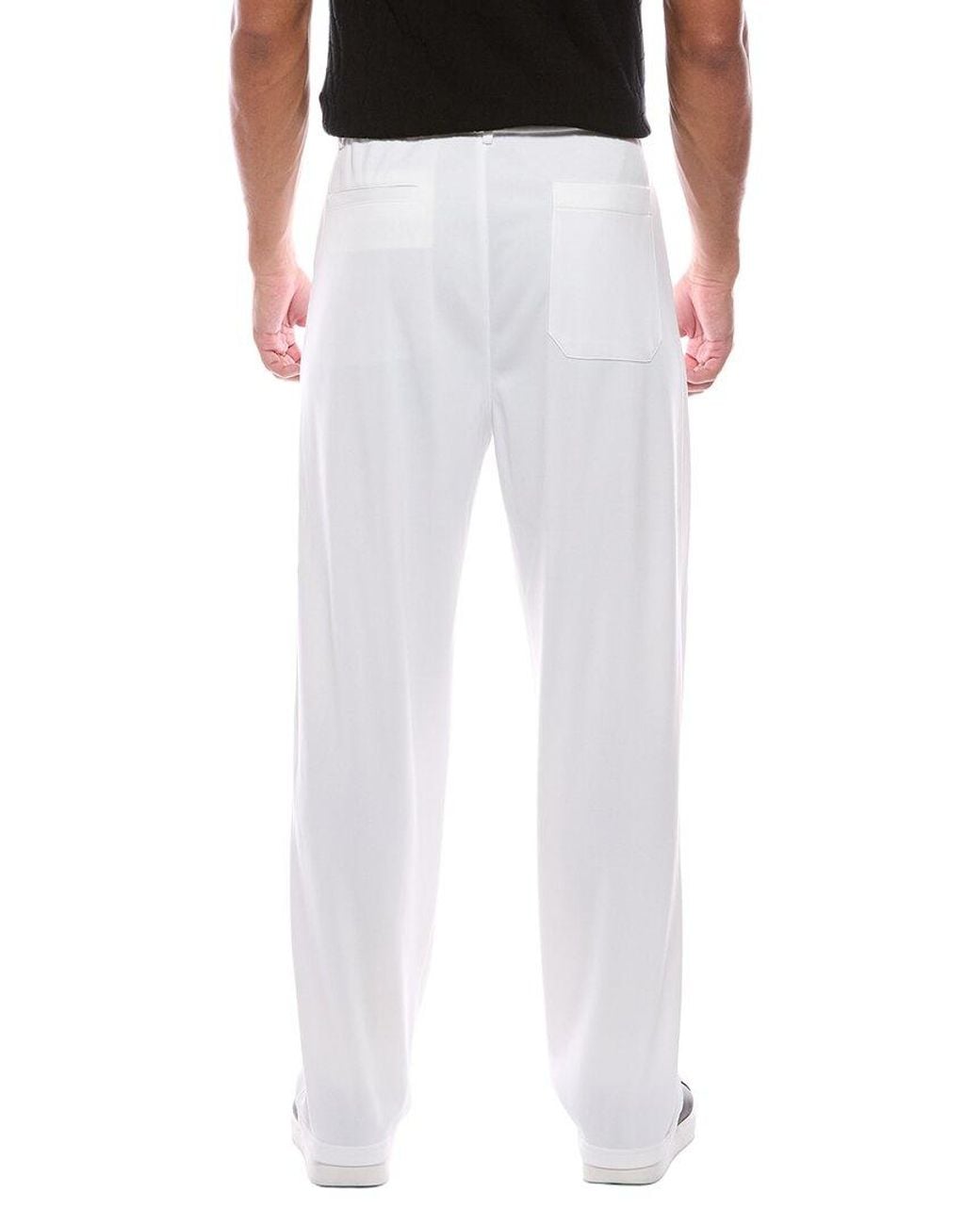Valentino White Solid Trouser for men