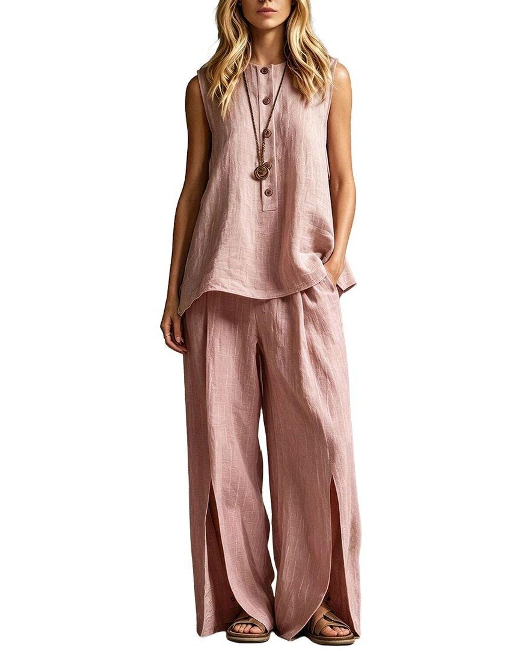 Vincent Red 2Pc Top & Pant Set
