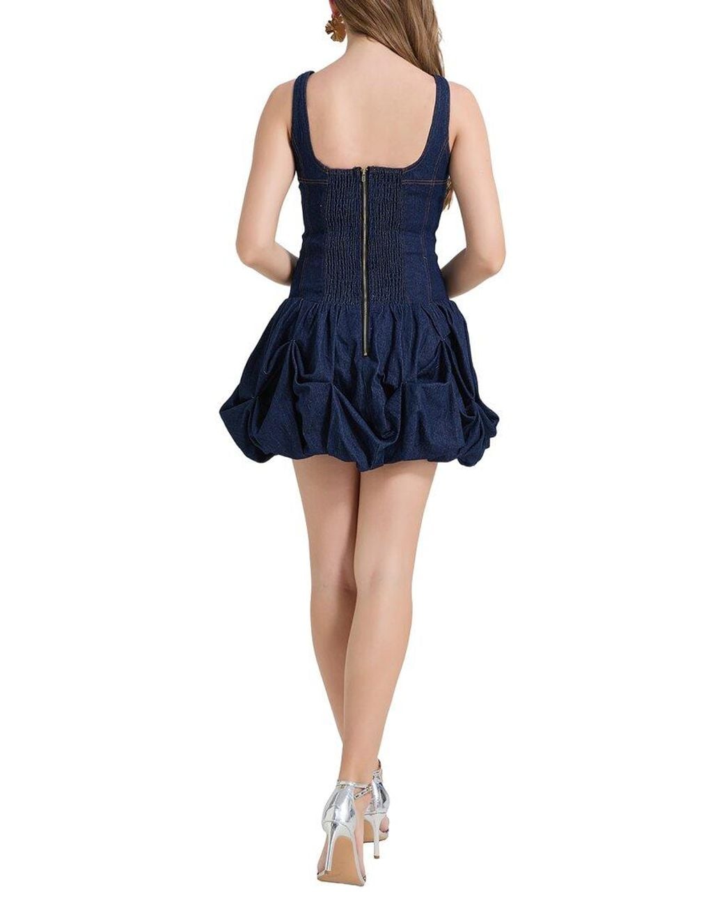 Kaimilan Blue Solid Sleeveless Mini Dress