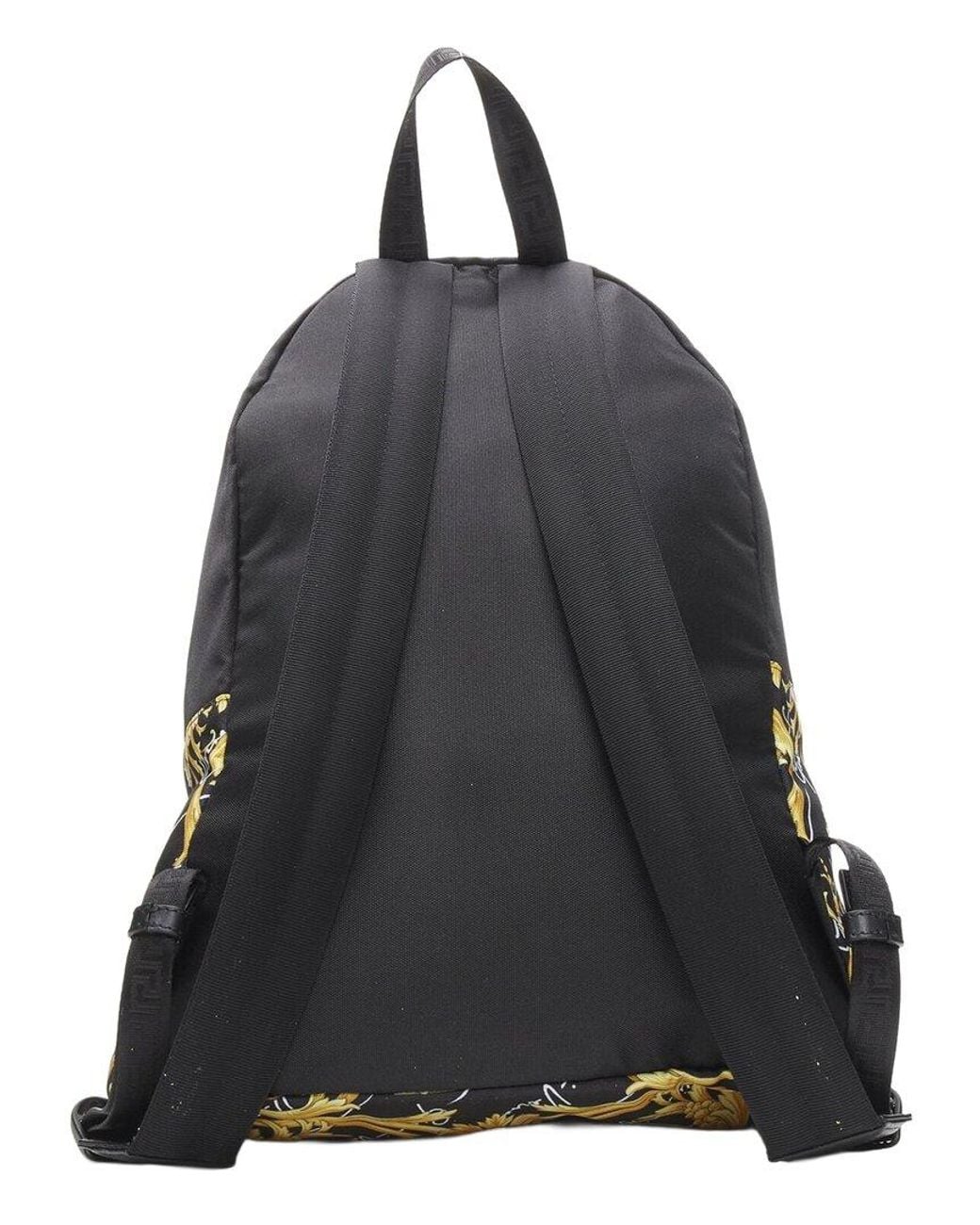 Versace Gray Medusa Print Nylon Gianni Signature Barocco Virtus Backpack Never Carried (Authentic Pre-Loved)