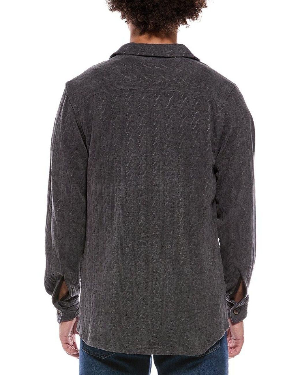 Vintage 1946 Gray Cable Knit Sweater Shirt Jacket for men
