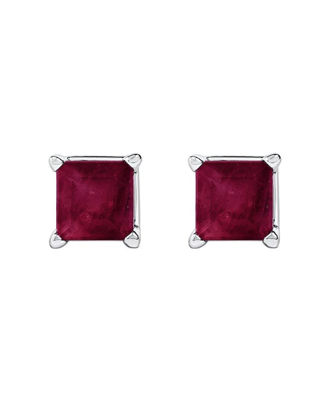 Haus of Brilliance Purple Colorful Gemstones 14K 1.20 Ct. Tw. Ruby Stud Earrings