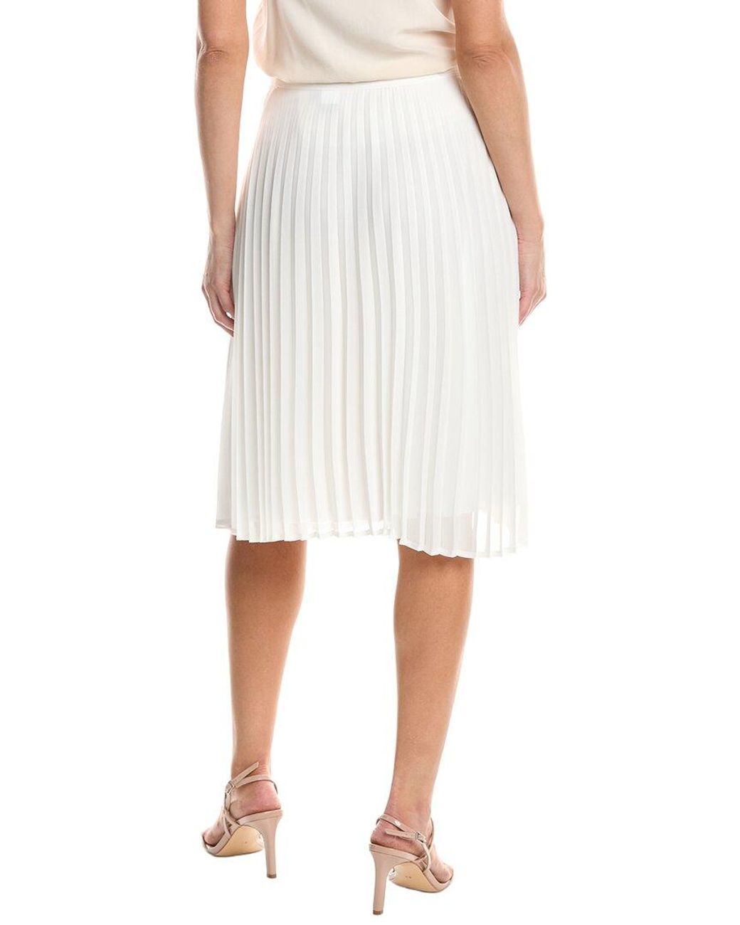 Tahari White Accordion Pleated Skirt