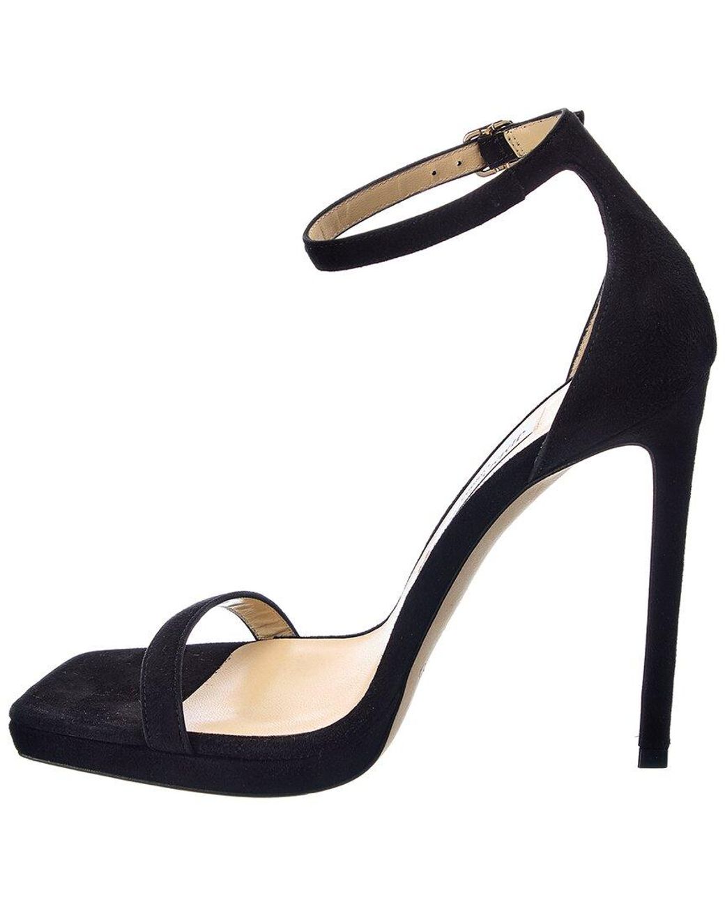 Jimmy Choo Black Alva 120 Suede Sandal