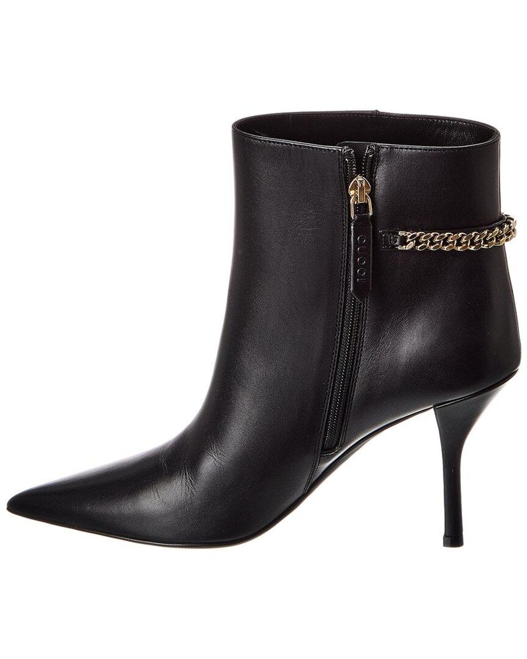 Gucci Black Signoria Leather Boot