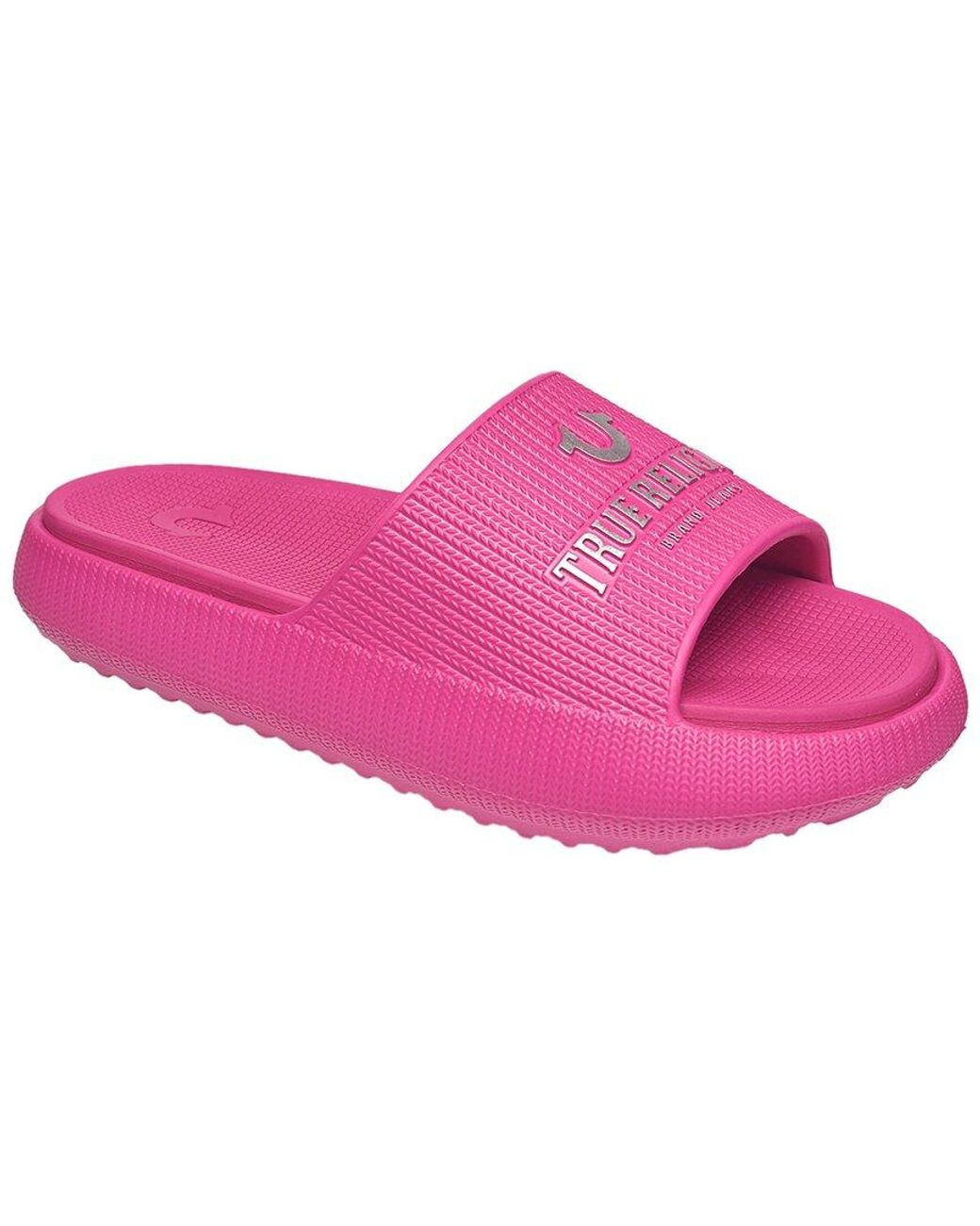 True Religion Pink Meg Pool Slide