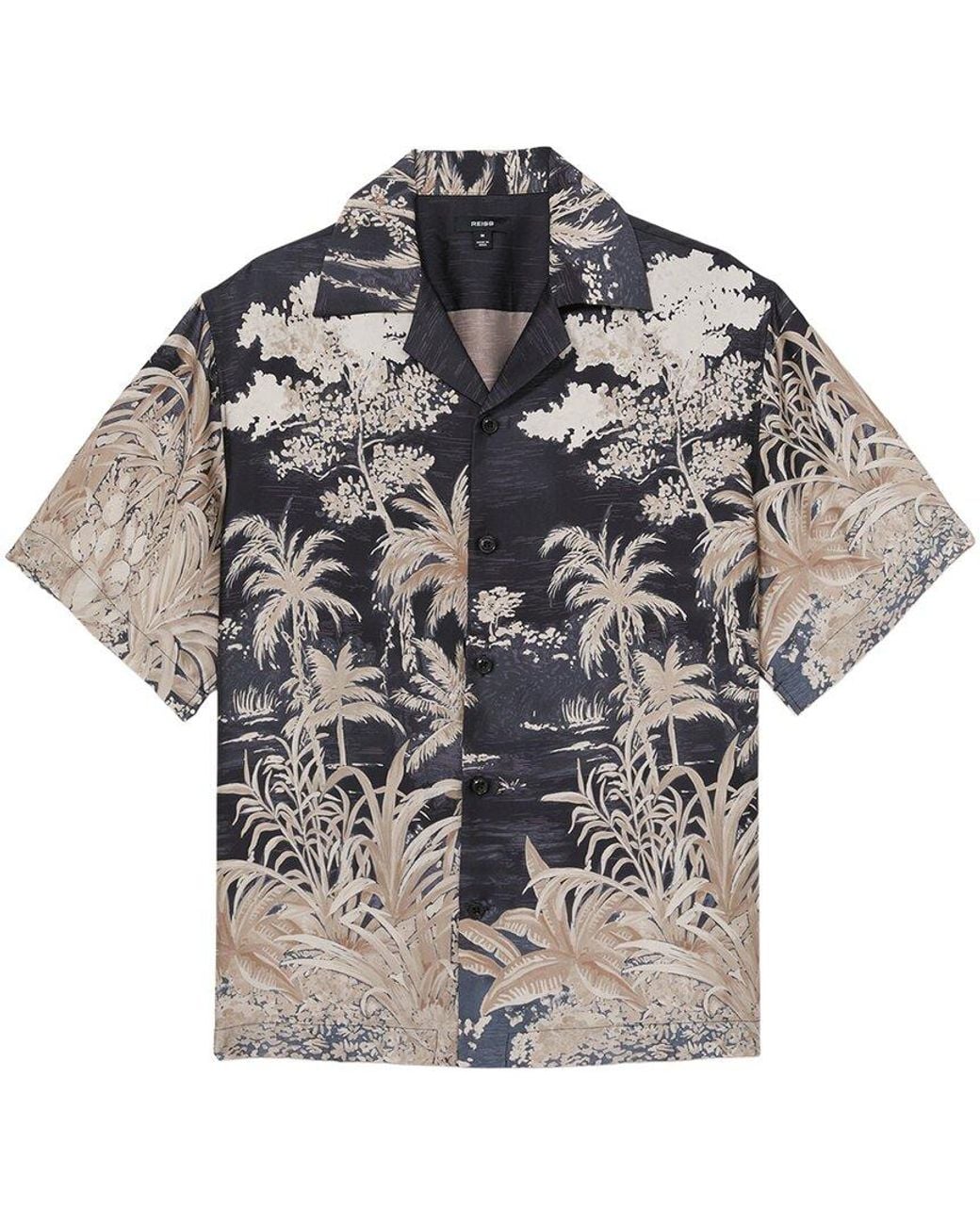 Reiss Gray Yoshi Jungle Placement Top for men