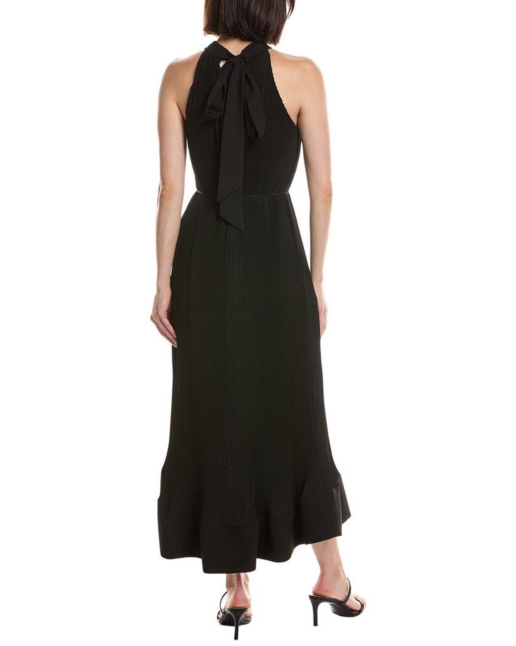 MILLY Black Nalani Midi Dress