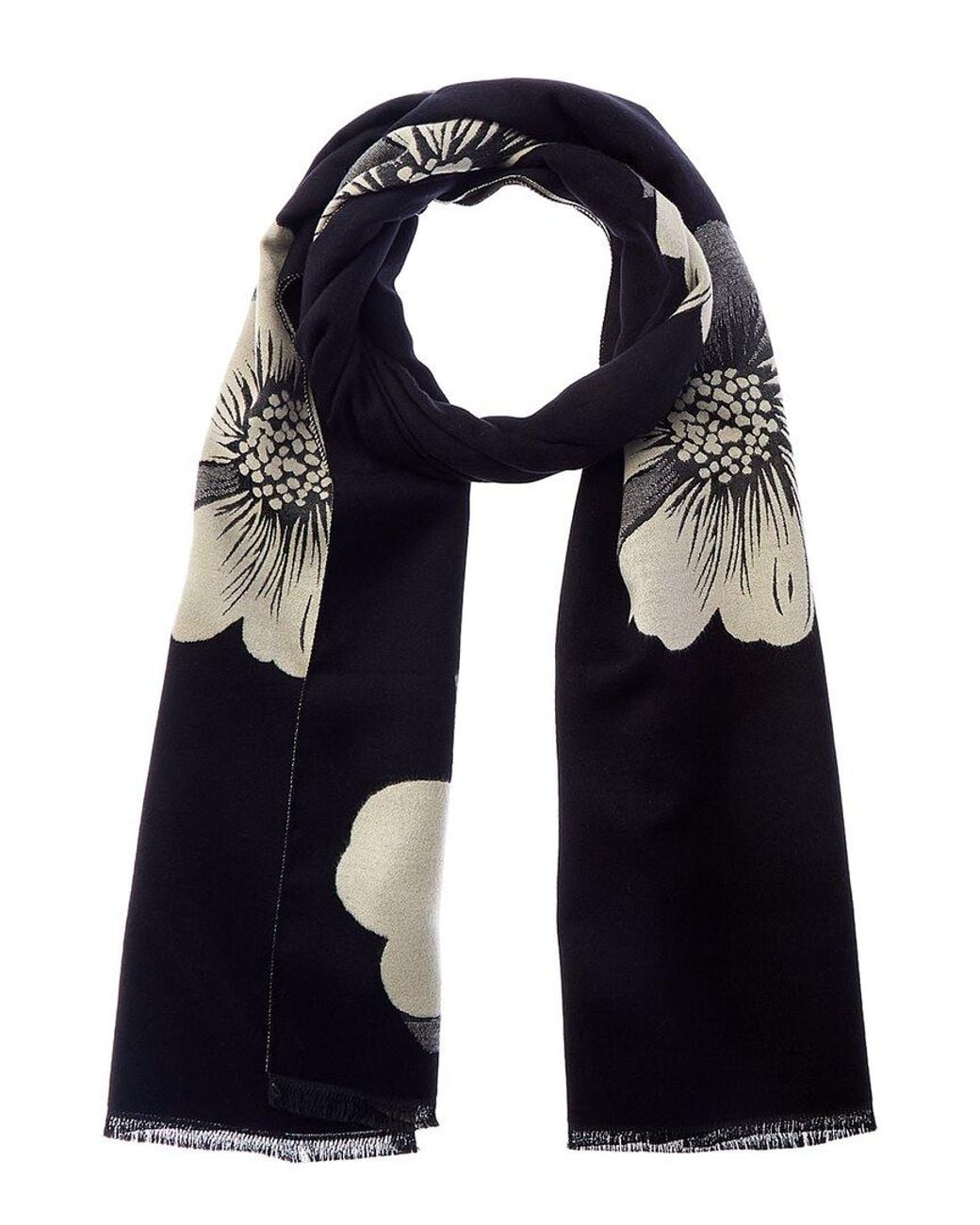 Saachi Blue Floral Motif Reversible Scarf