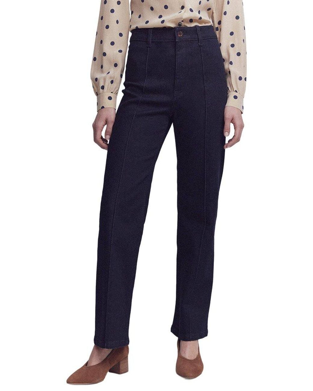 Boden Blue Pintuck Column Leg Jean