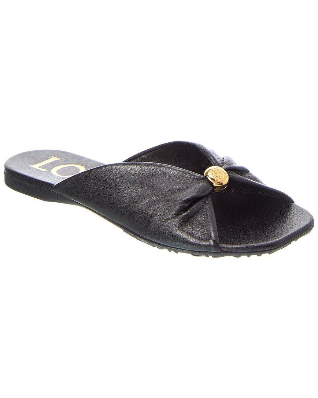 Loewe Black Pebble Soft Leather Slide