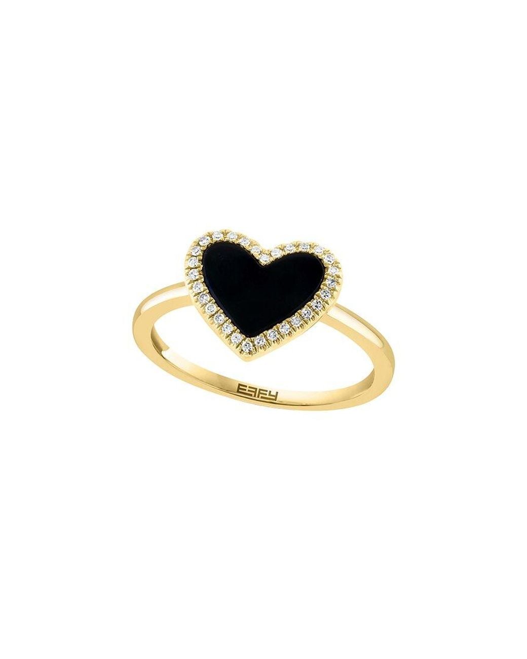 Effy Fine Jewelry Multicolor 14K 1.09 Ct. Tw. Diamond & Onyx Ring