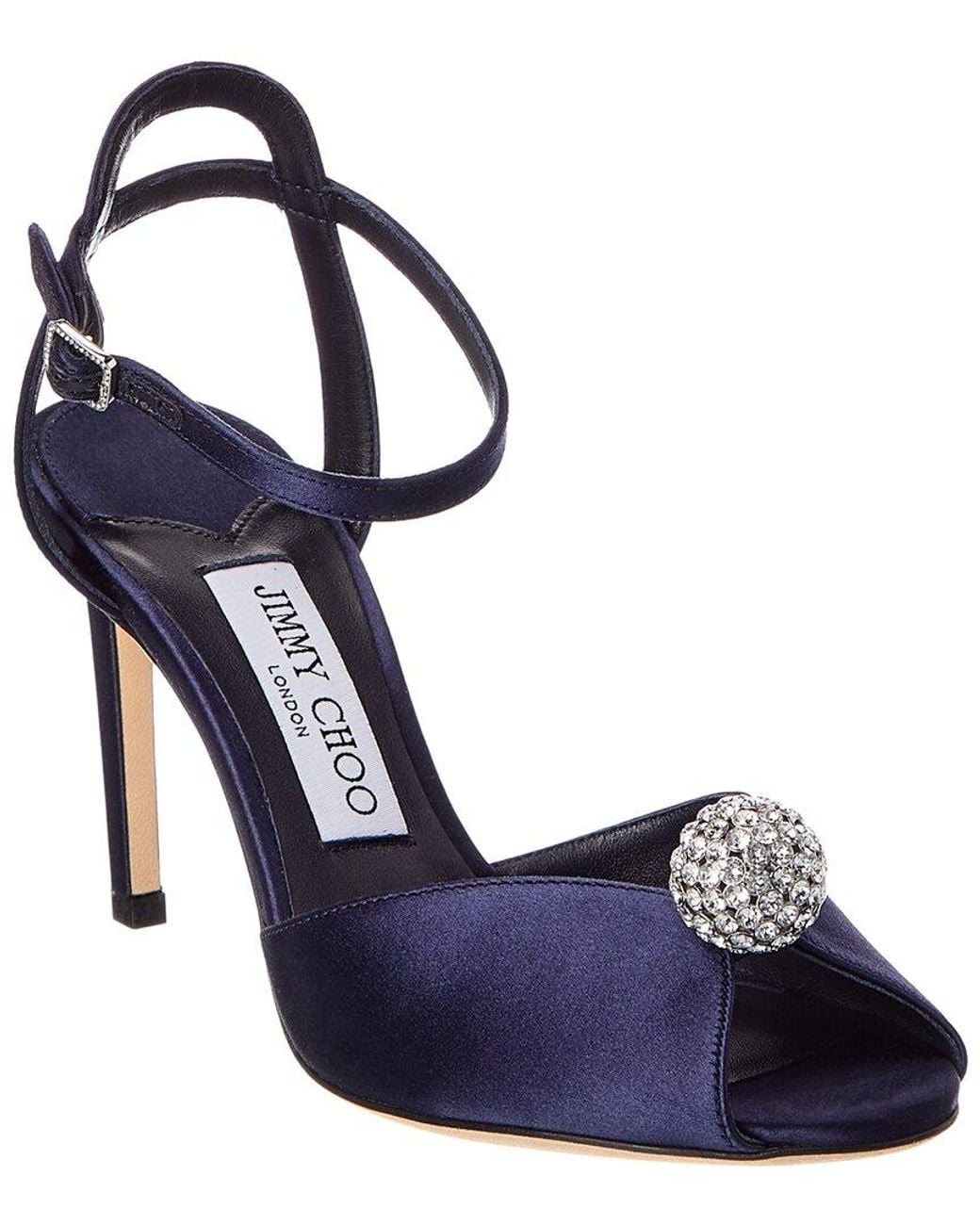 Jimmy Choo Blue Sacora 85 Satin Sandal
