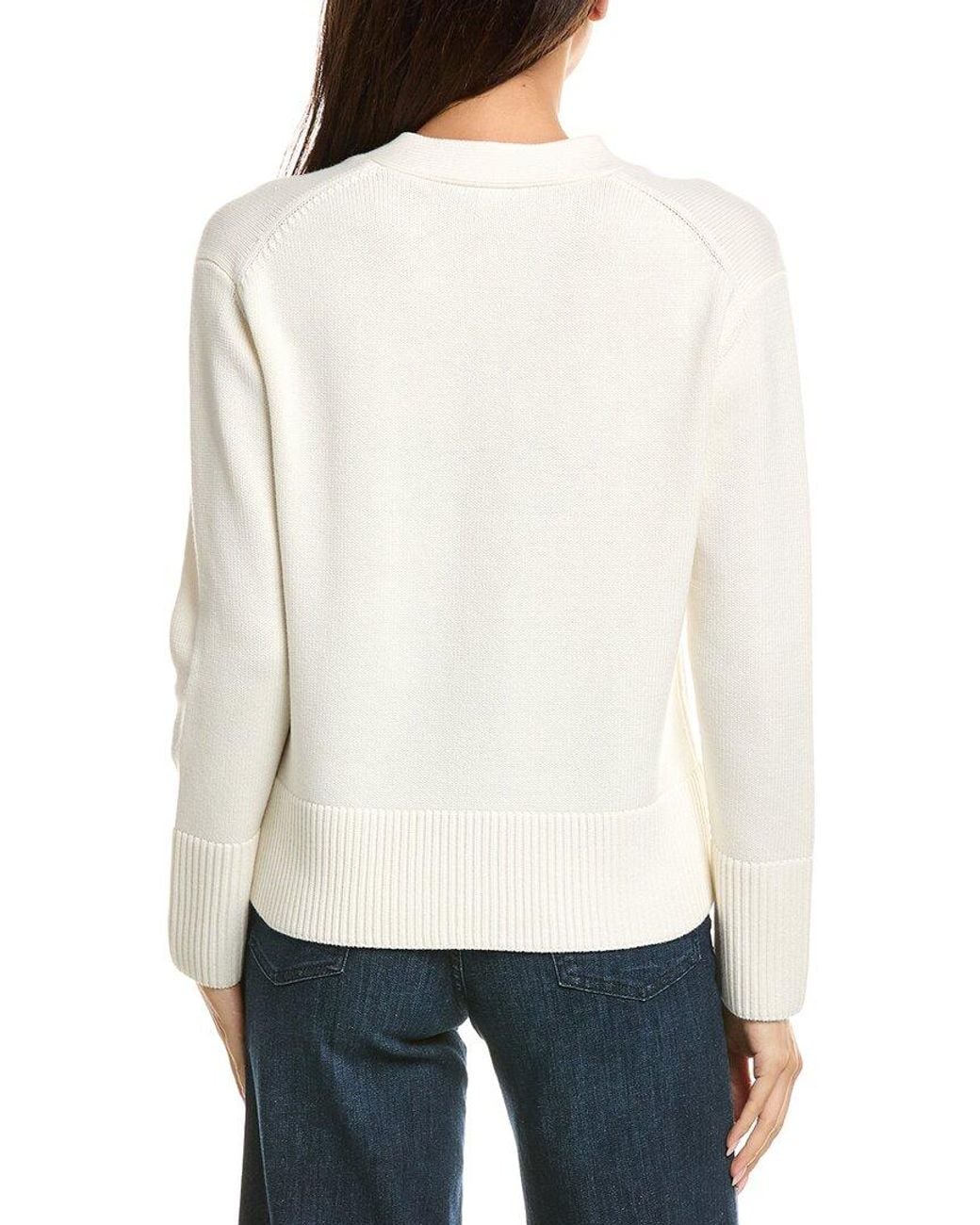 Vince White Shrunken Weekend Wool-Blend Cardigan