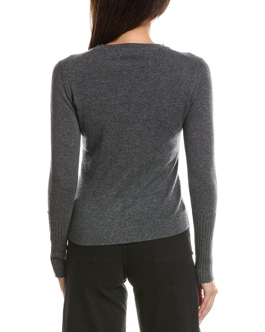 Forte Gray Crewneck 100% Cashmere Sweater