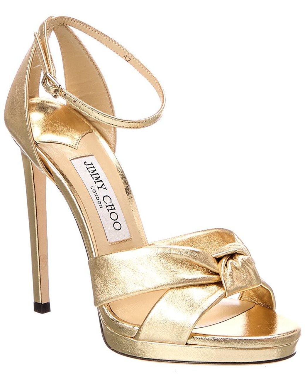 Jimmy Choo Metallic Rosie 120 Leather Sandal