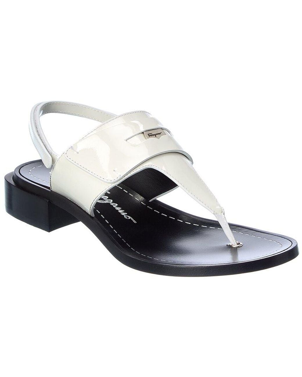 Ferragamo White Nya Leather Sandal