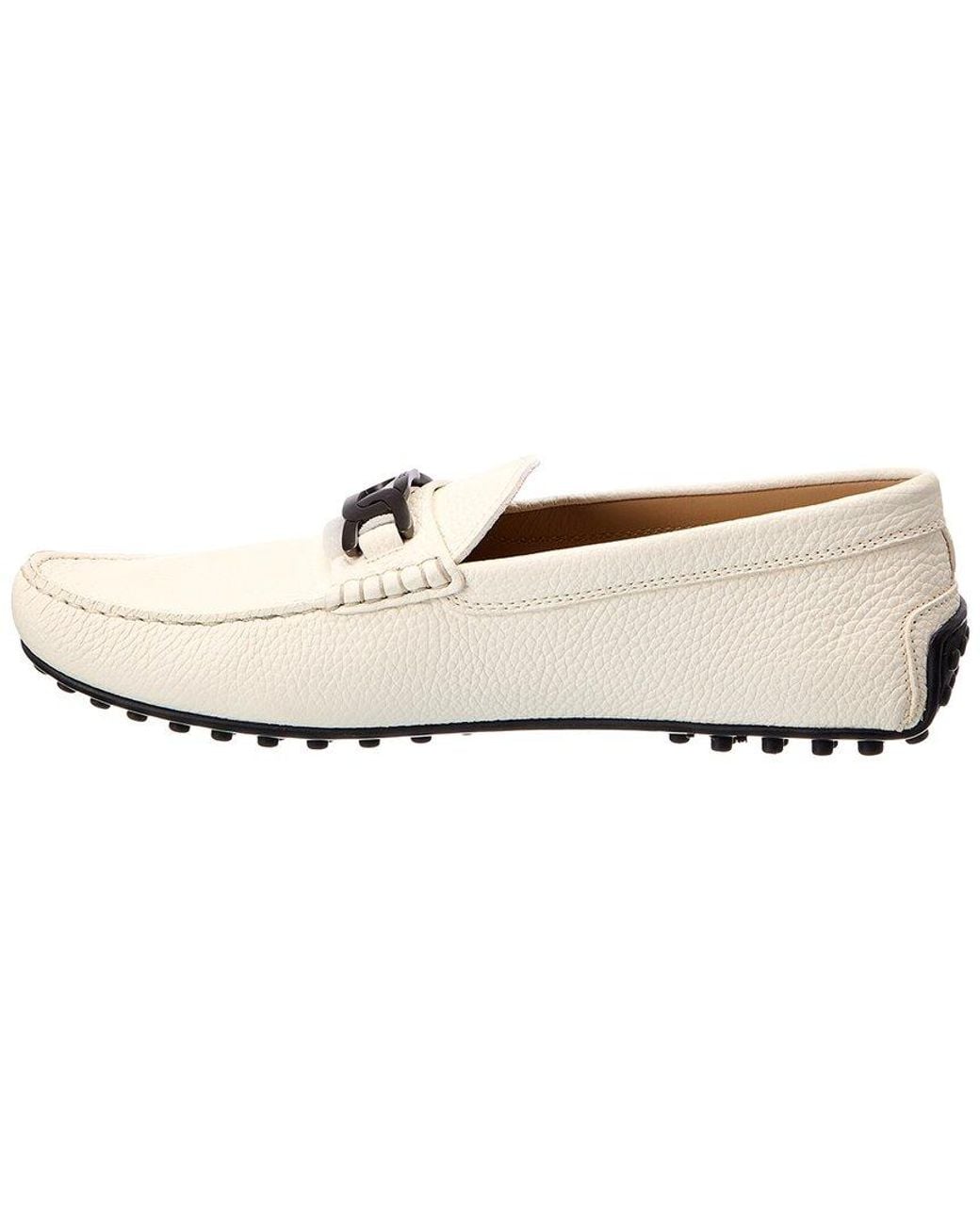 Tod's White Leather Driver for men