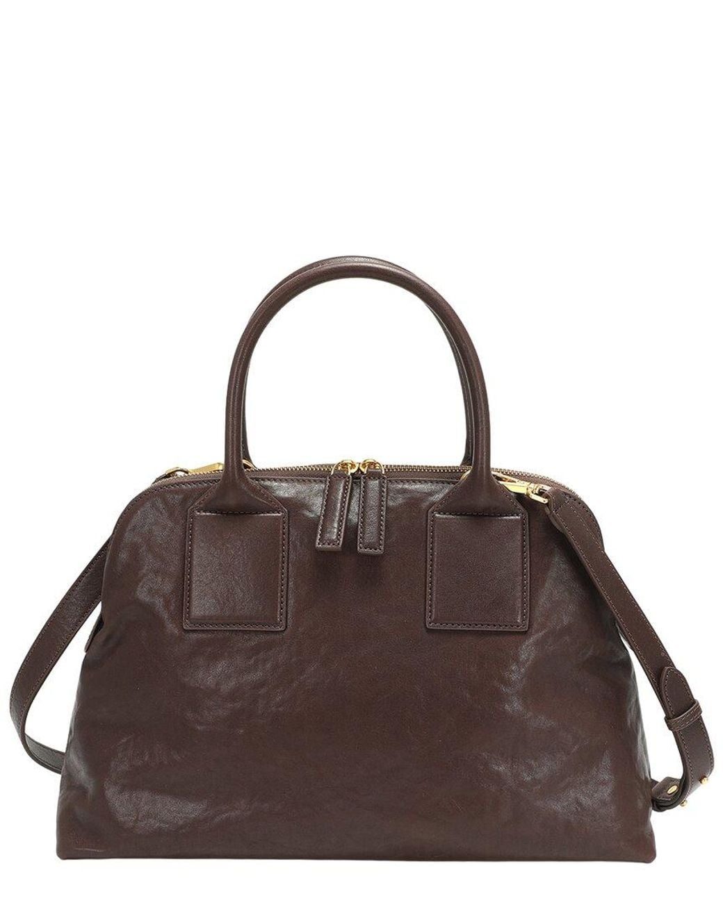 Tiffany & Fred Paris Brown Classic Leather Dome Satchel
