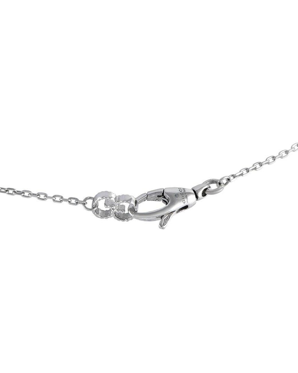Gucci Metallic Blind For Love 18k 0.45 Ct. Tw. Diamond Script Necklace