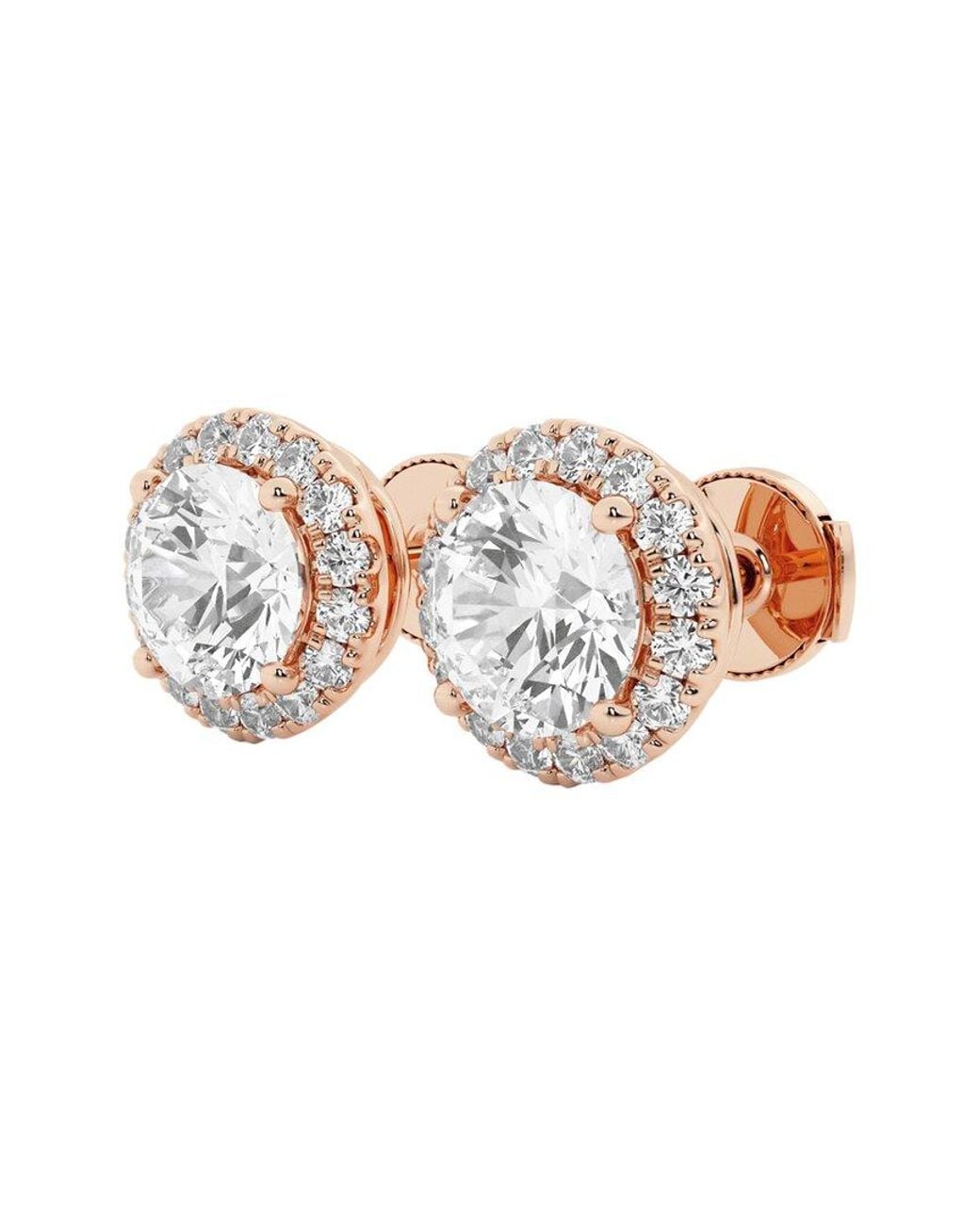 Lab Grown Diamonds White 14k Rose Gold 3.50 Ct. Tw. Lab-grown Diamond Studs