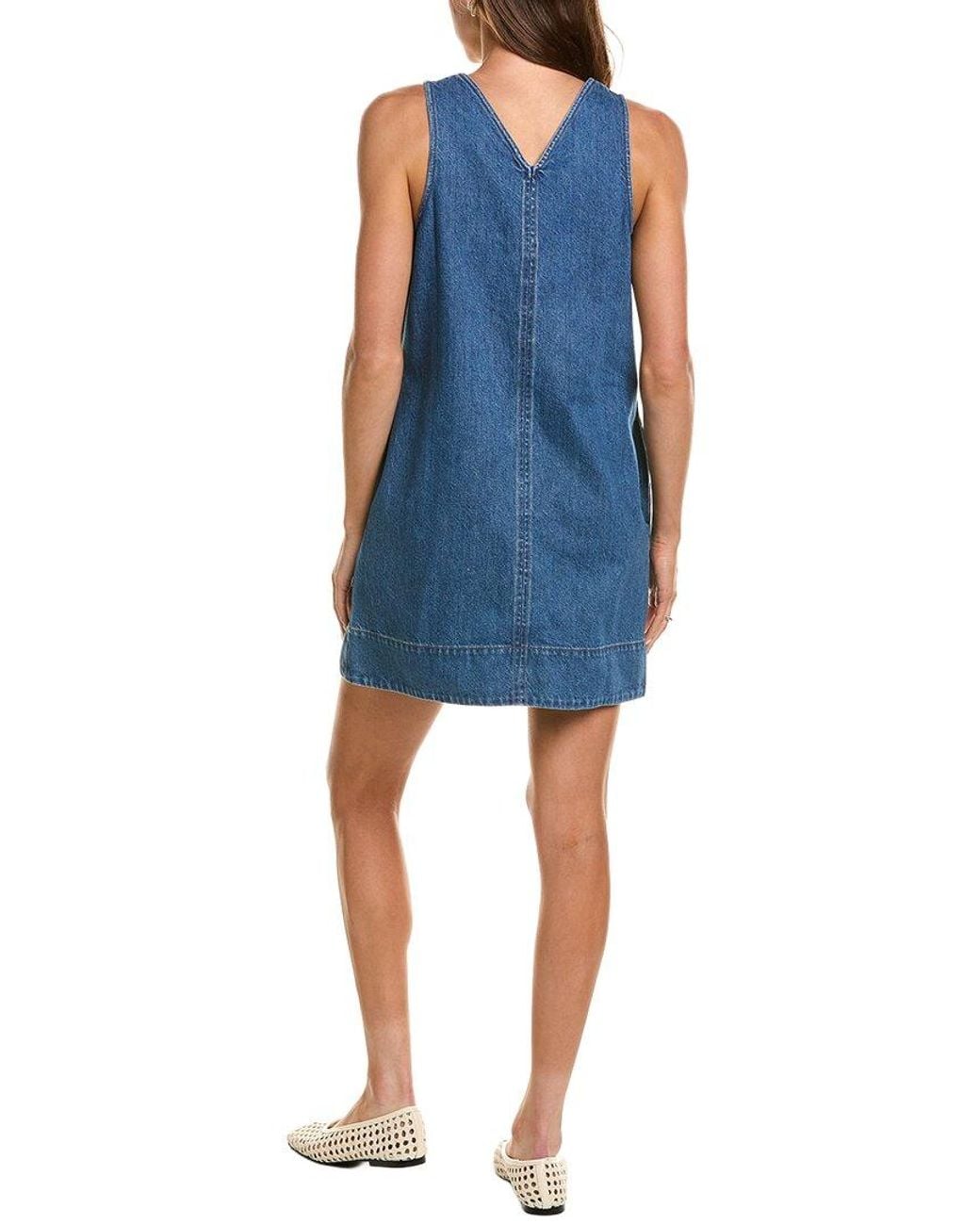 Madewell Blue V-Neck Mini Dress