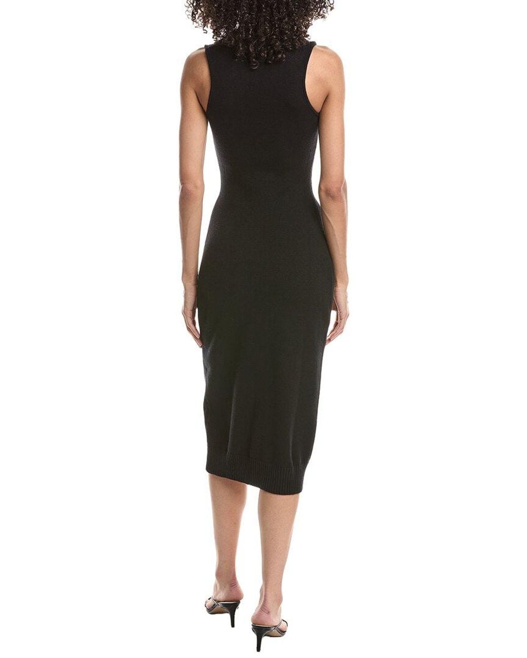 GUIZIO Black Calesia Midi Dress