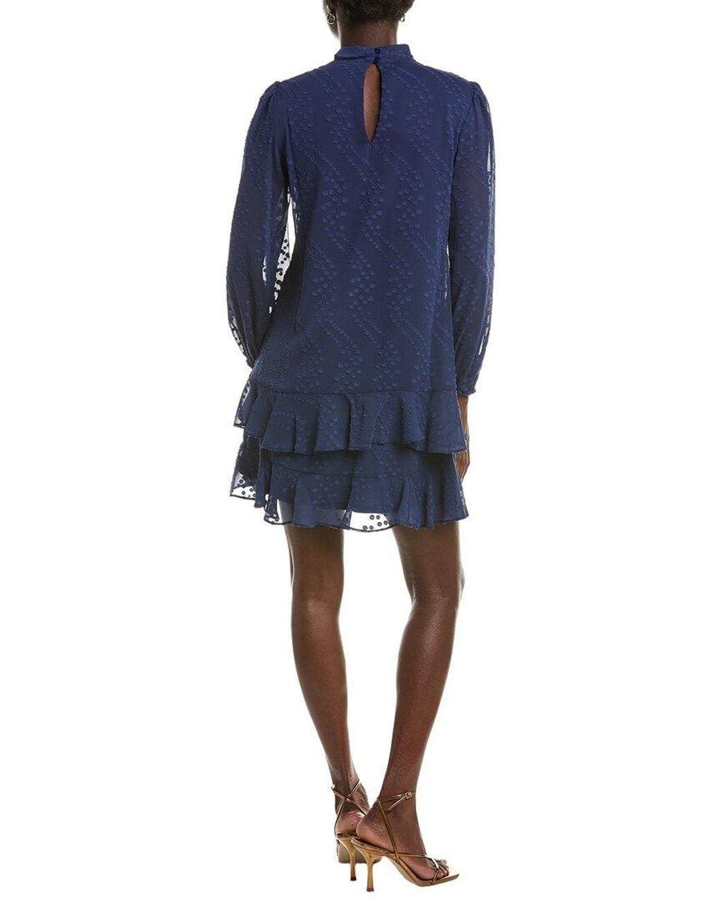 Maison Tara Blue Long Sleeve Mini Dress