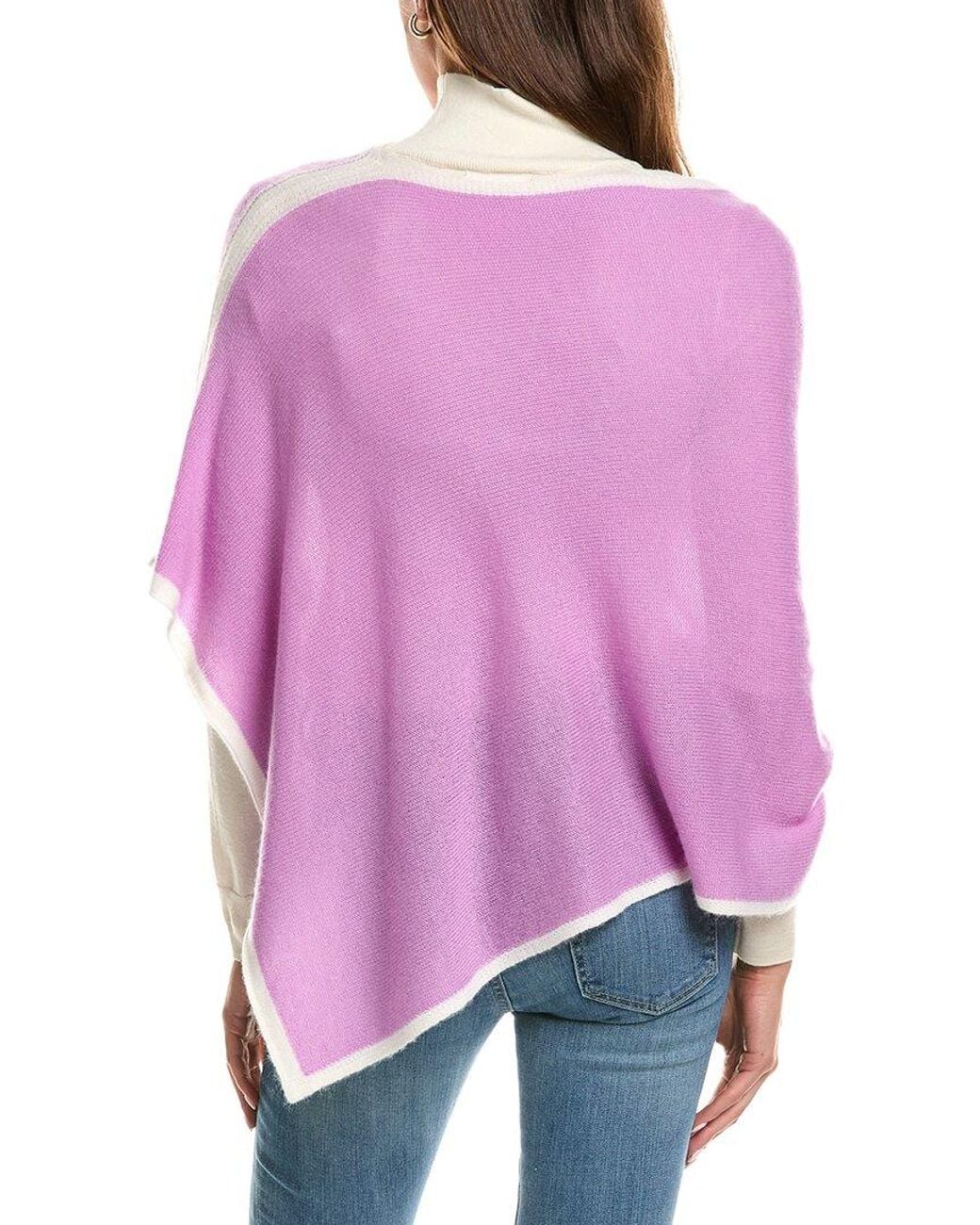Portolano Purple Cowl Neck Cashmere Poncho
