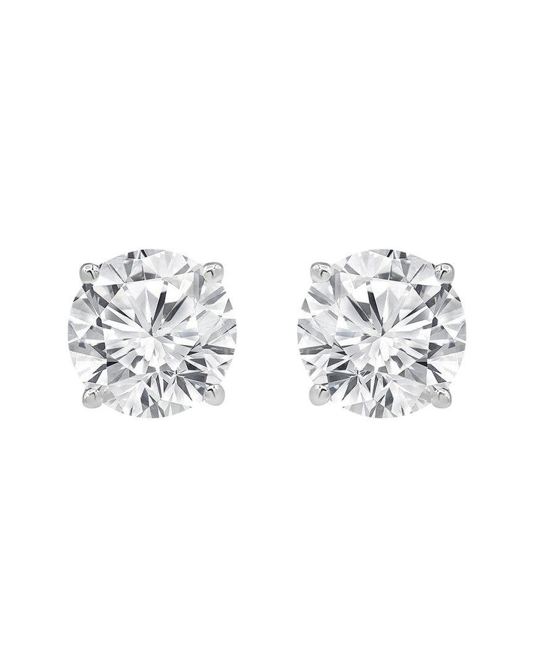 Lab Grown Diamonds Metallic Prong-Set Lab-Grown Diamond Stud Earrings