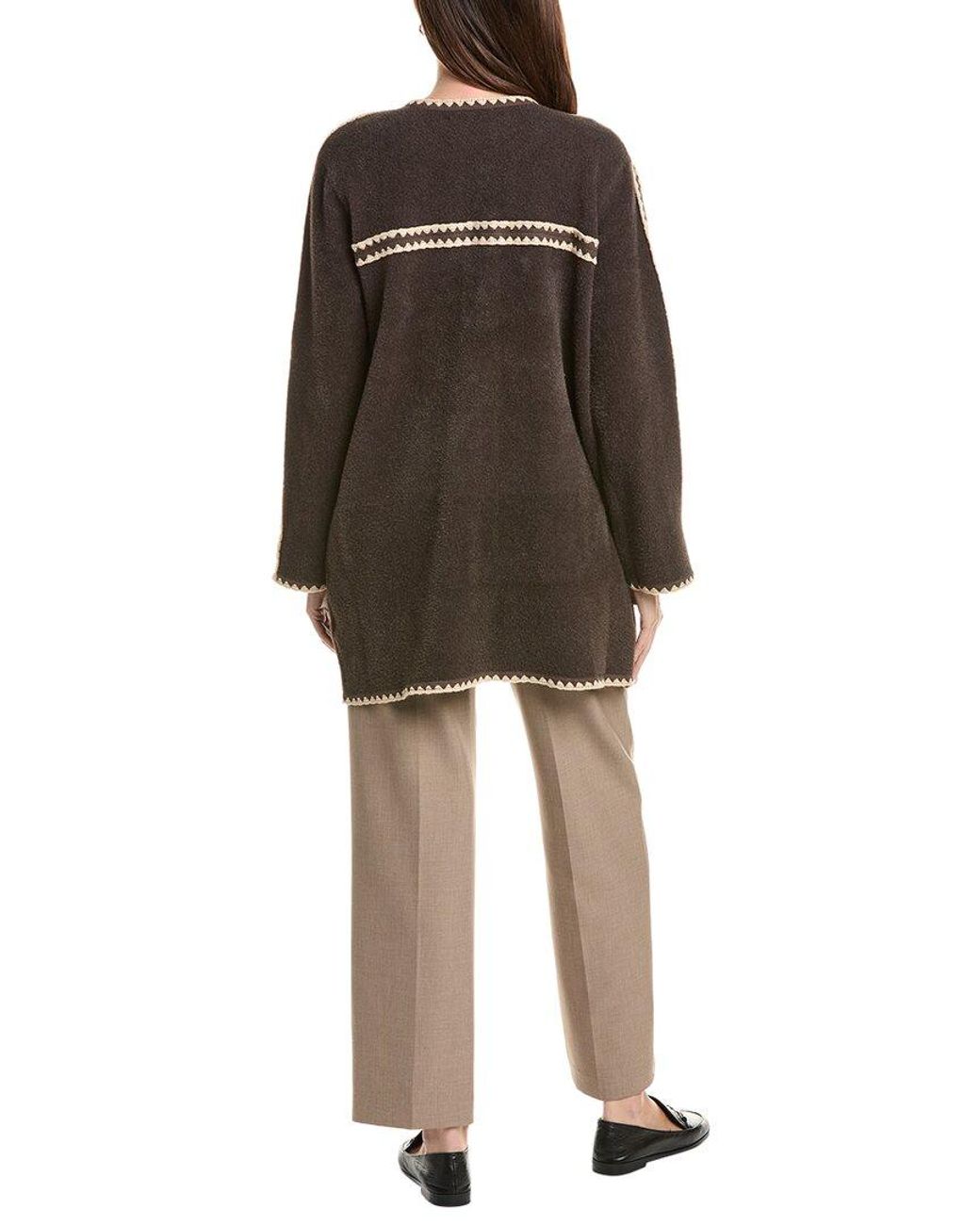 NVLT Brown Mid Length Herringbone Mink Eyelash Coat