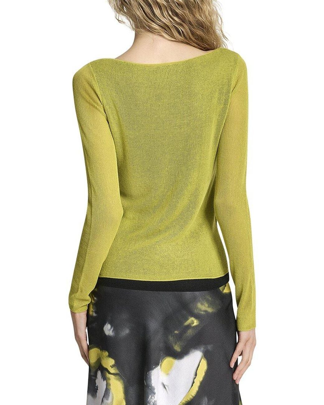 DKNY Yellow Double Layer Color Sweater