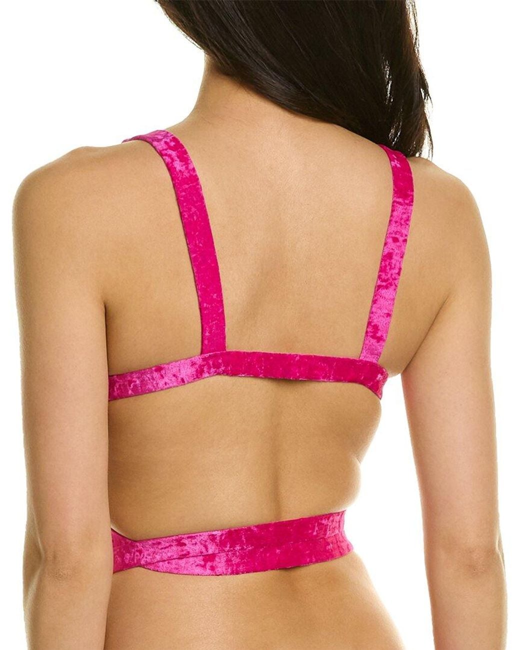 Versace Pink Medusa 95 Velvet Bikini Top