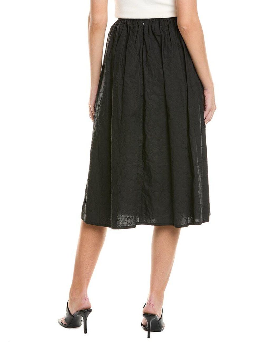 Marimekko Black Meimi Mini Unikko Midi Skirt