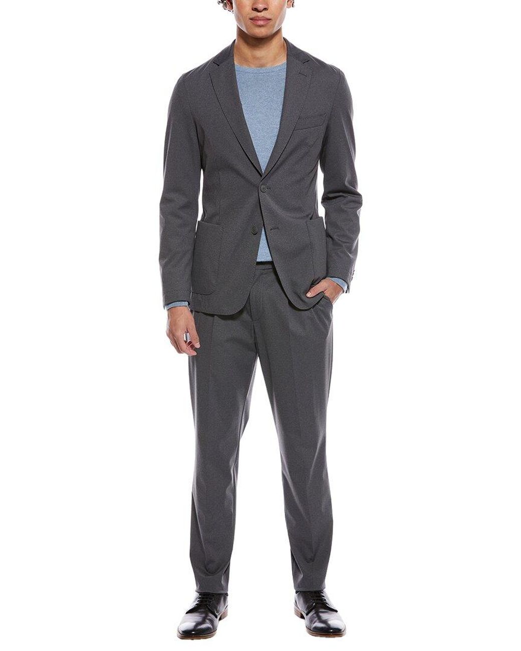 Boss Gray Hanry Suit With Pleated Pant for men