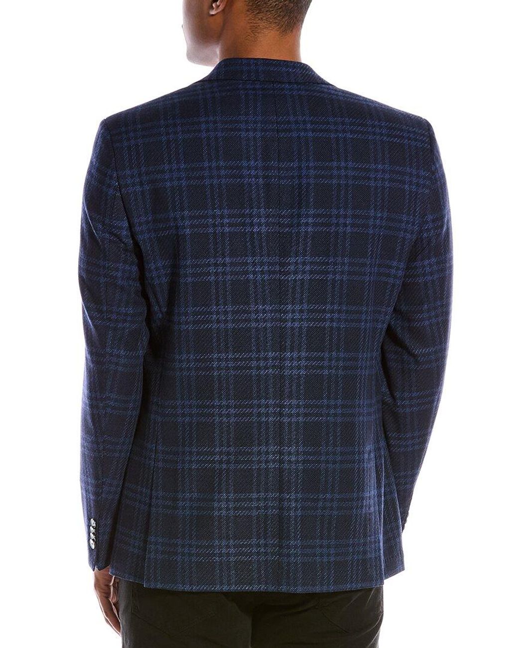 BOSS H-janson-patch Regular Fit Wool-blend Jacket in Blue for Men | Lyst