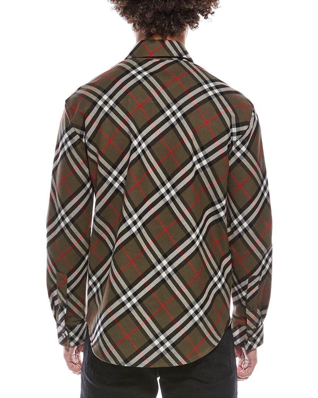 Burberry Gray Check Shirt for men