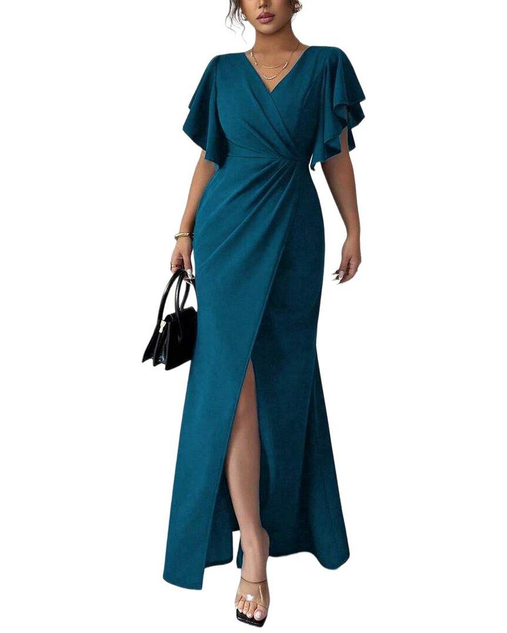 XIRELLI Blue Solid Maxi Dress