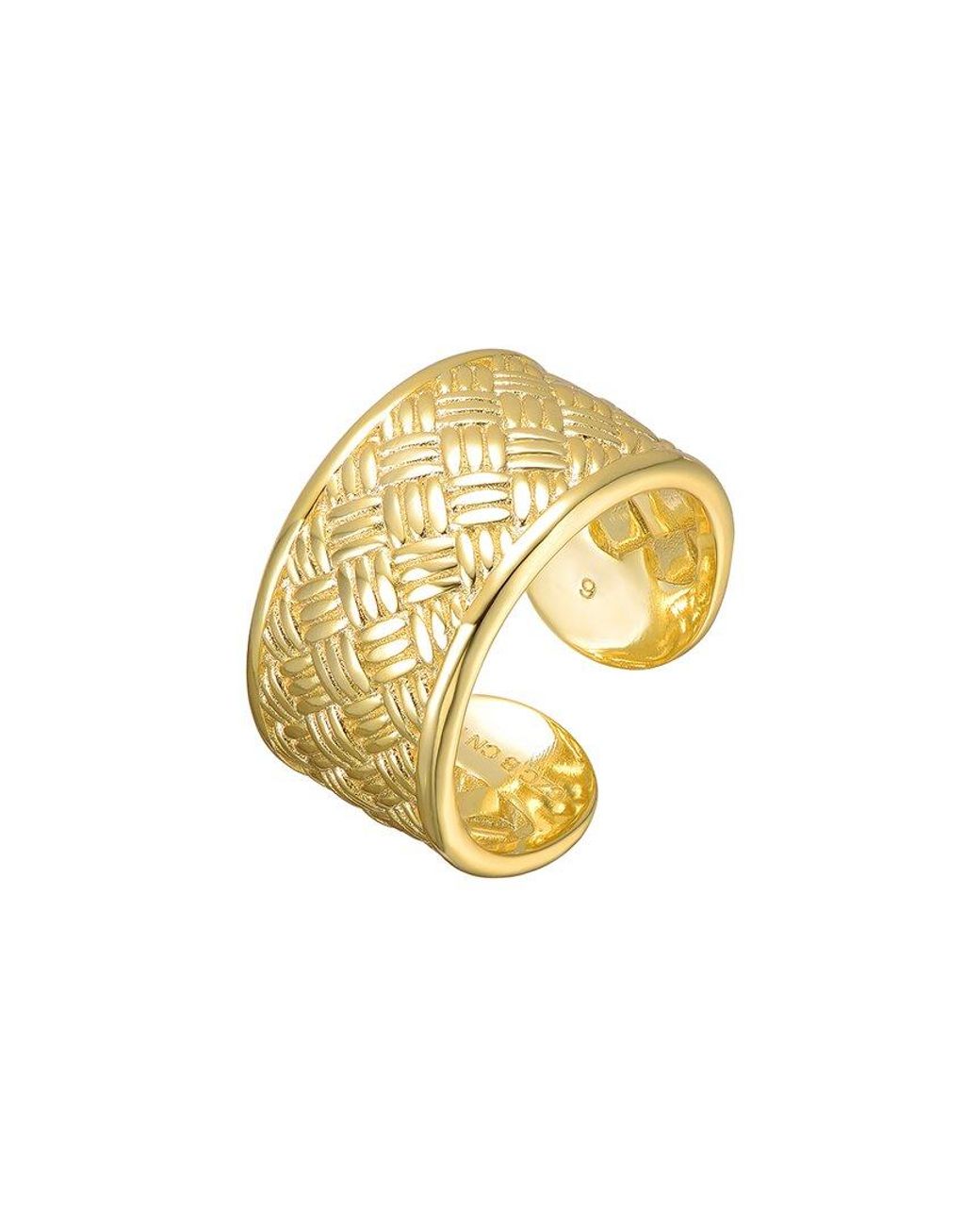 Rachel Glauber Metallic 14K Plated Cz Statement Ring for men