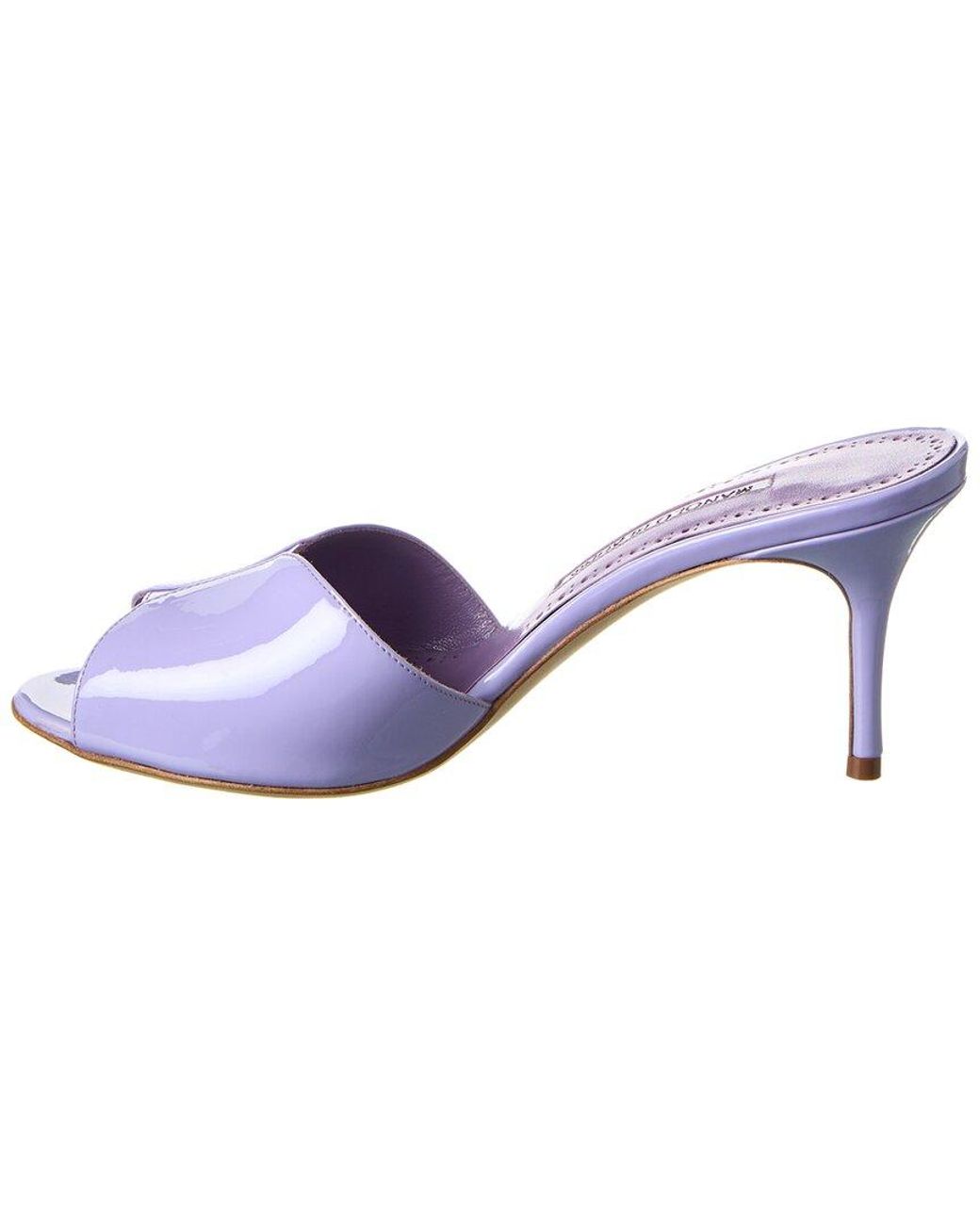 Manolo Blahnik Purple Houramu 70 Patent Sandal