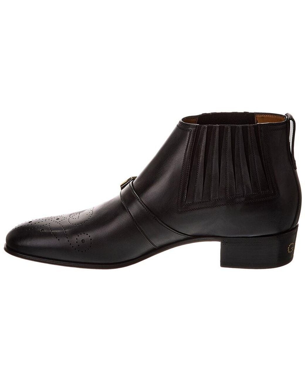Gucci Black Leather Boot for men
