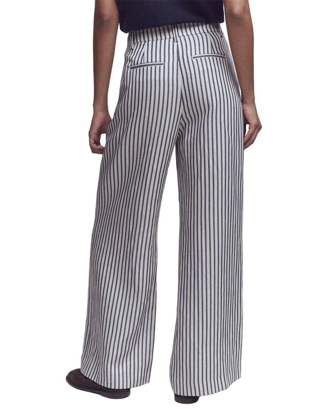 Boden Gray Kensington Linen-Blend Wide Leg Trouser