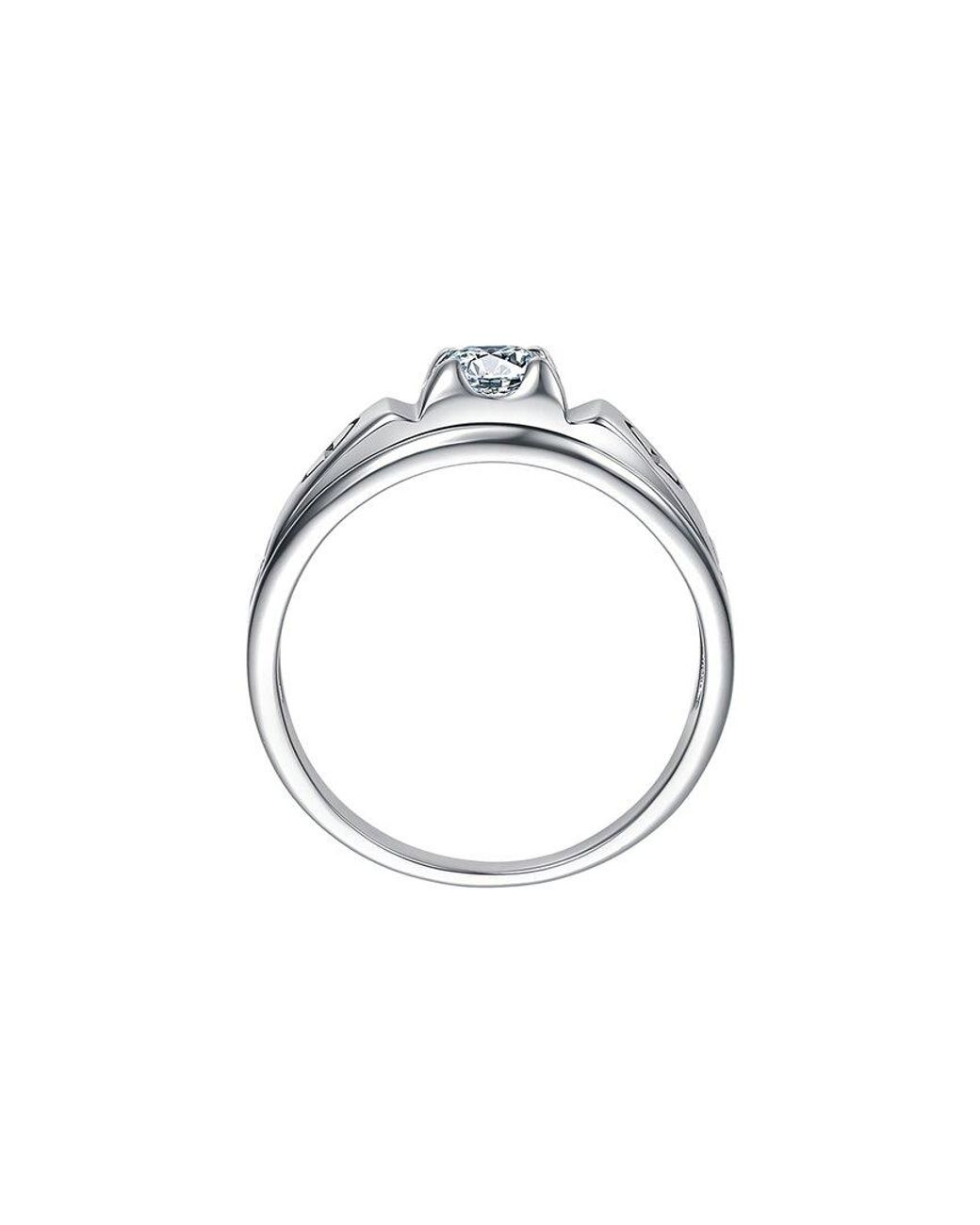 Rachel Glauber White Plated Cz Ring for men