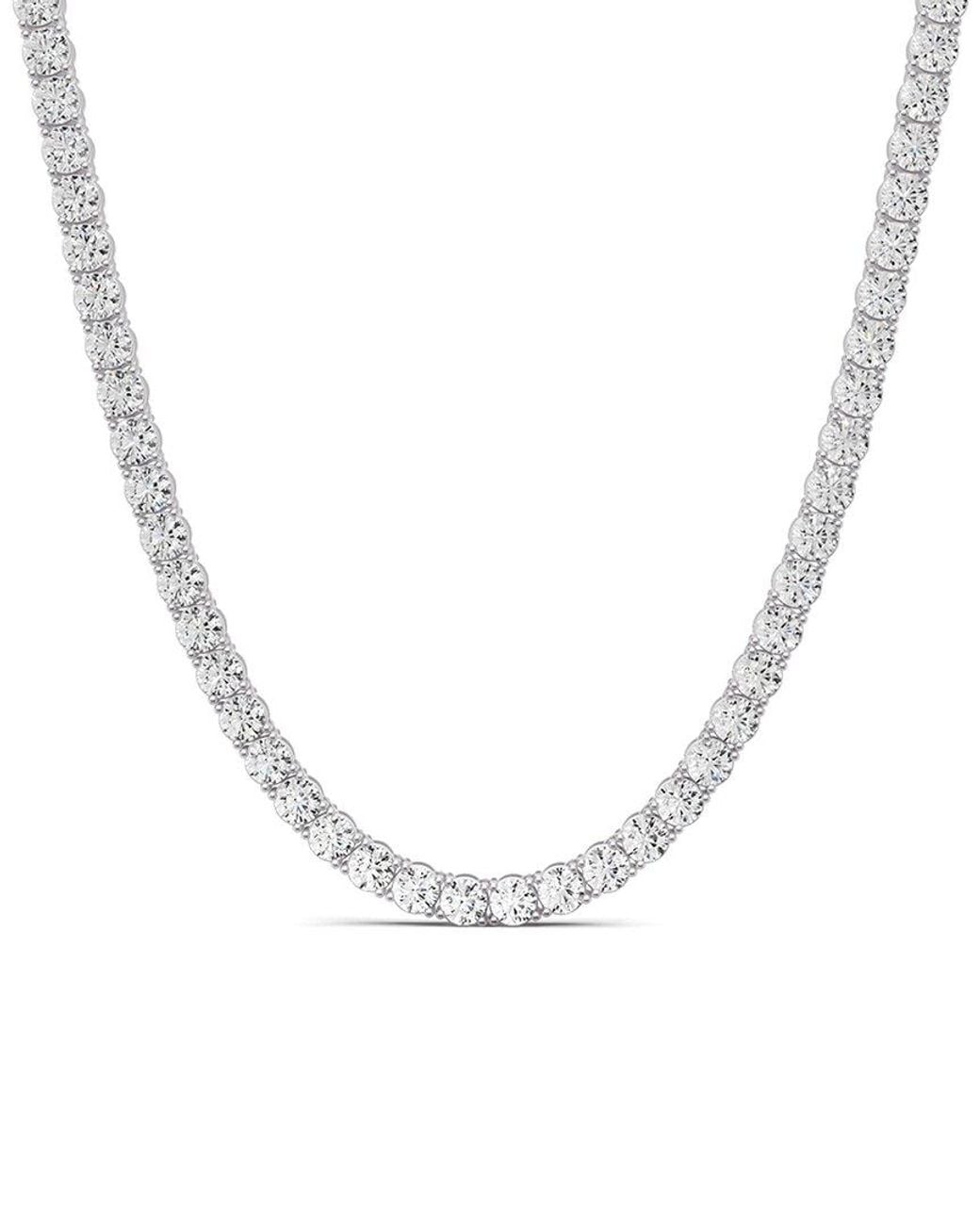 Lab Grown Diamonds Metallic 14K 7.00 Ct. Tw. Lab-Grown Diamond Tennis Necklace