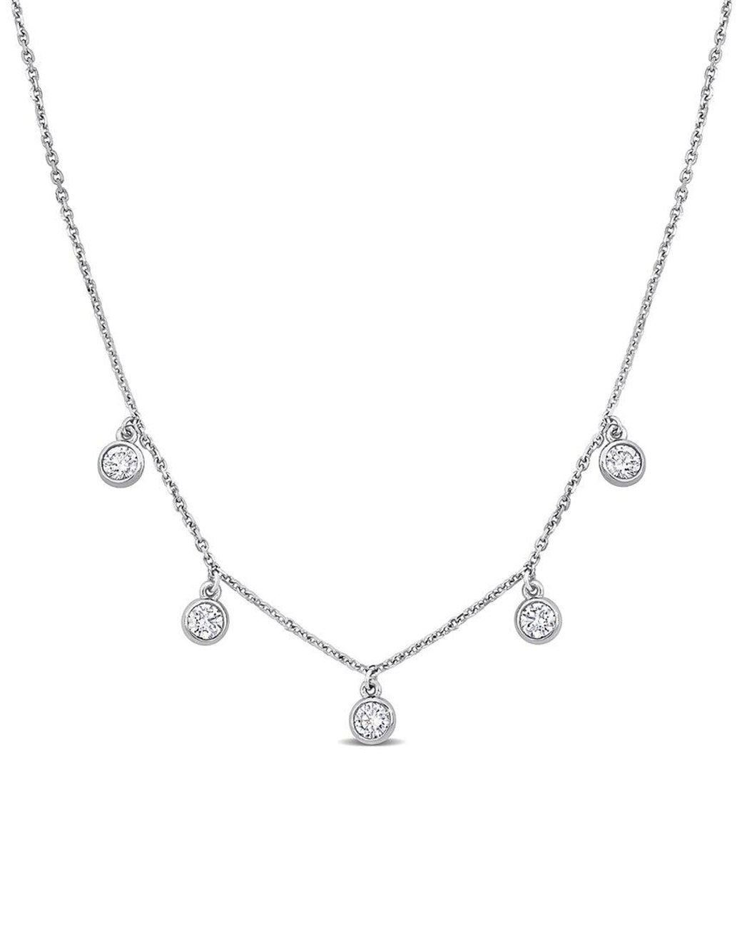 Diamond Select Cuts Metallic 14K 0.50 Ct. Tw. Diamond Necklace