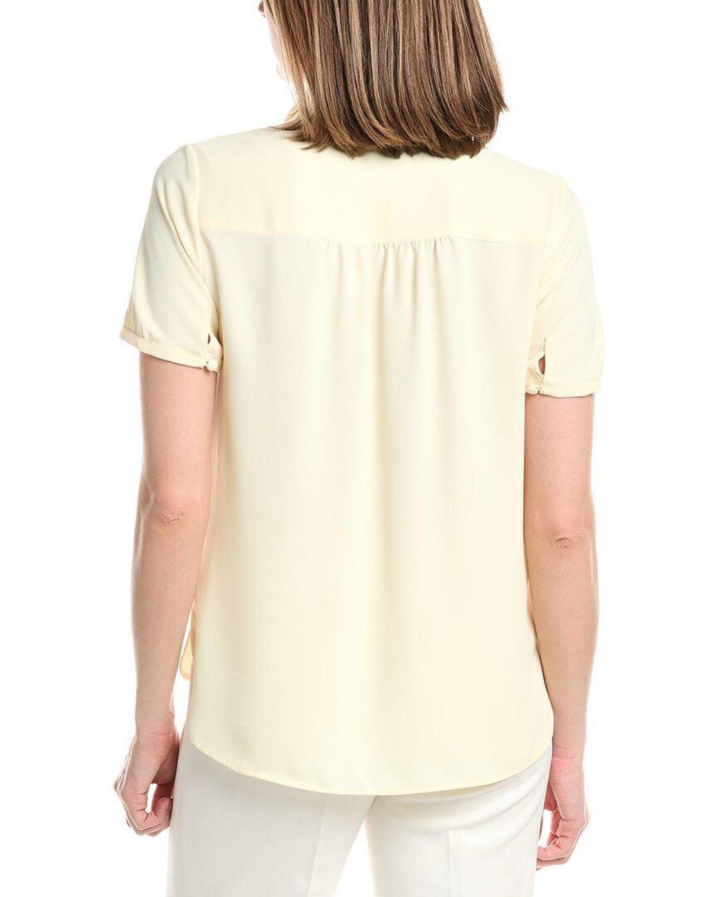 Anne Klein Natural Button Front Blouse