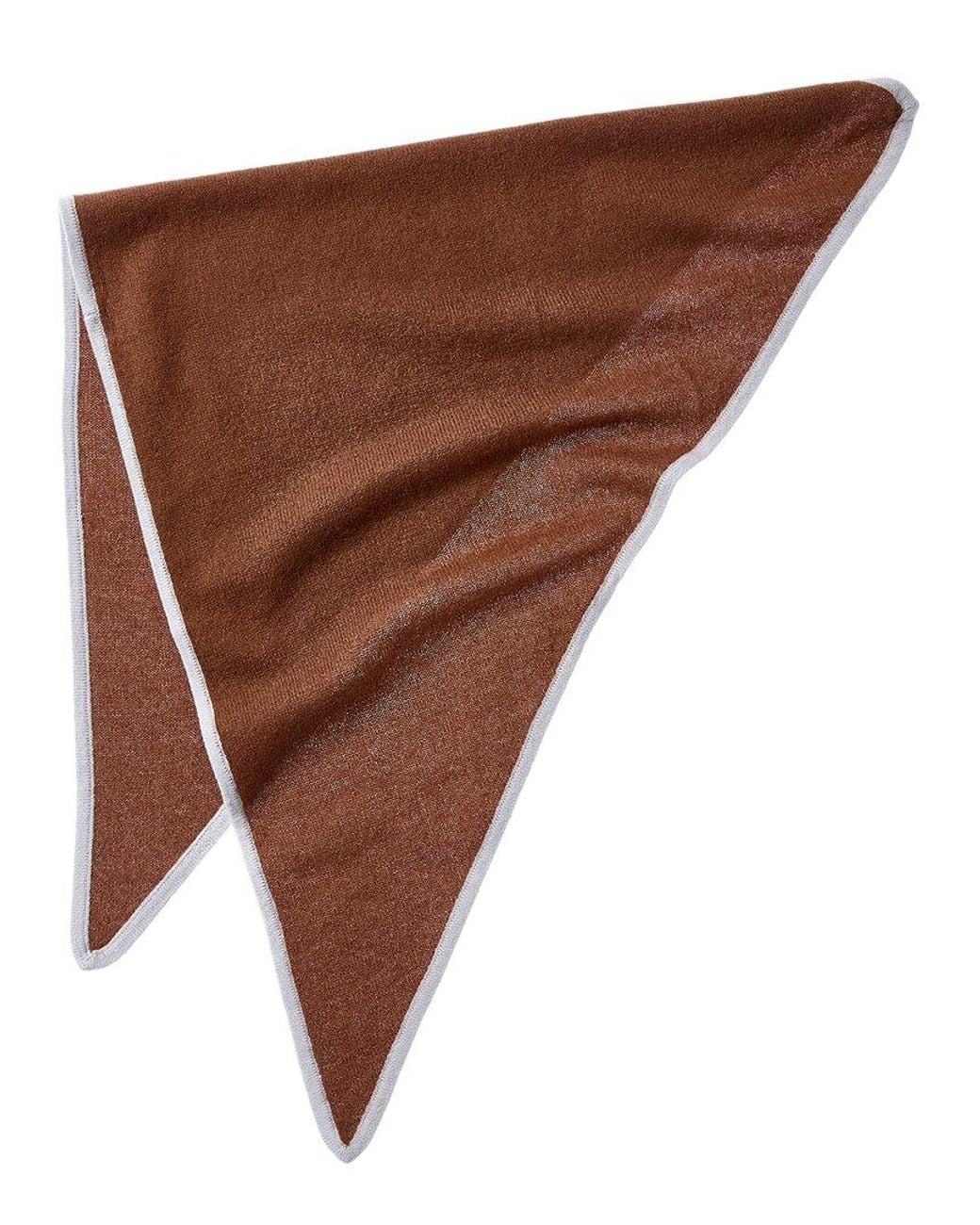 Phenix Brown Knit Triangle Cashmere Scarf